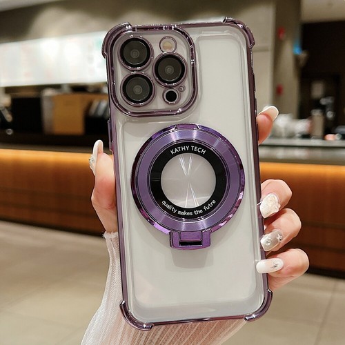 Für iPhone 17 16 15 14 13 Pro Max Stoßfest Klar Hülle mit Magnet Ring Ständer - Bild 47 von 52