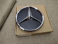 For 2015-2018 W205 W212 CLA 3D Mirror Convex Star Badge Front Grille Sign Silver