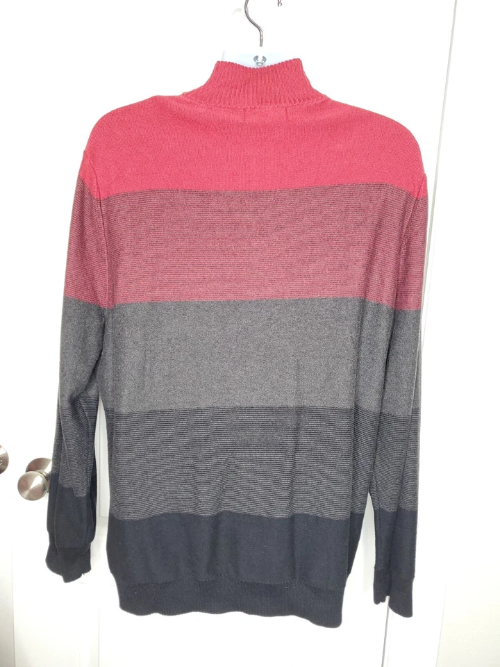 INC International Concepts Men's 3XL Cardigan Sweater Full Zip Red Black Pockets - Image 3 of 4