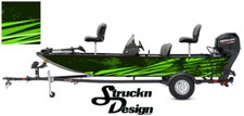 Lime Grunge Black Modern Pontoon Fishing Graphic Boat Vinyl Wrap Decal Bass Fish
