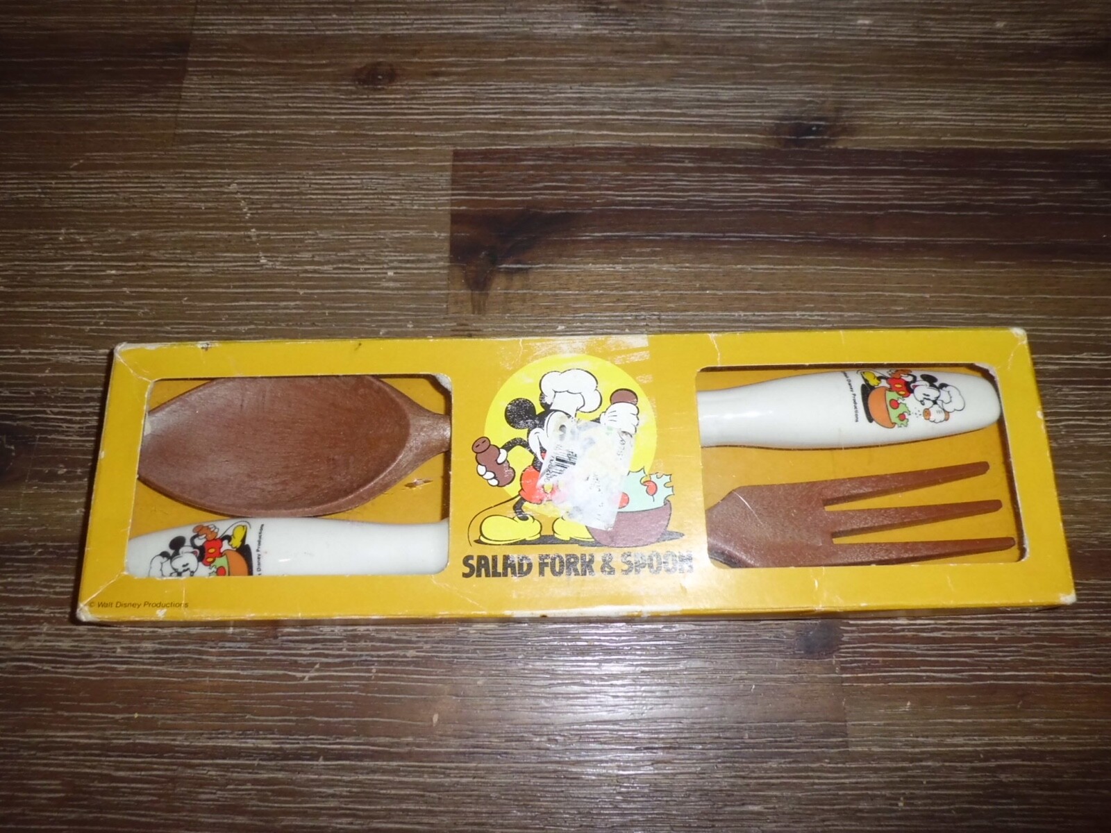 Vintage DISNEY Mickey Mouse Spoon & Fork Salad Set made in Japan