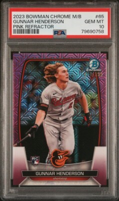2023 Bowman Chrome M/B Mojo Gunnar Henderson #65 Pink Refractor 14 
