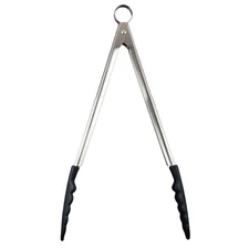 Cuisipro 12 Inch Silicone Locking Tongs, Black