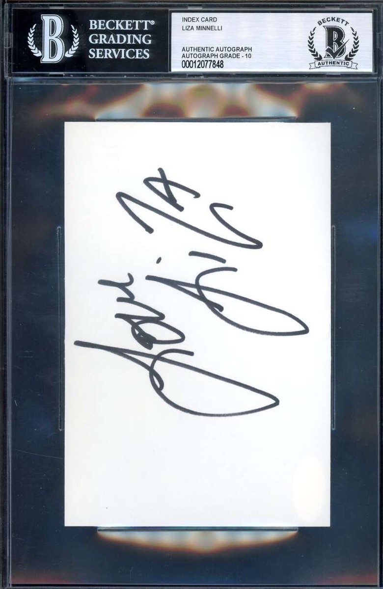 Liza Minnelli Gem Mint 10 Beckett JSA Coa Signed Index Card