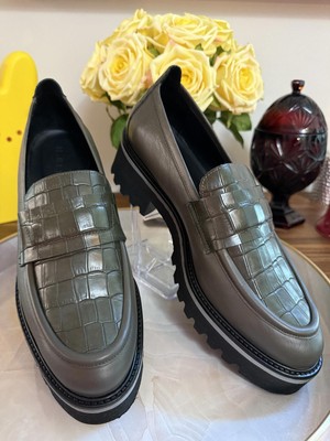 M Gemi Men’s Black Croc Print Leather Loafers The Felize Shearling Uomo - Black - Croco Printed Leather  main image 4