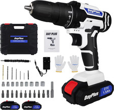 Cordless Combi Drill & Impact Driver Set with 2X 21V 1500Mah Li-Ion, 1 Hour Quic