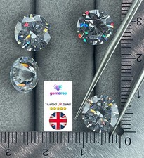 10mm 4ct Moissanite Lab-Diamond Clarity VVS1 Colour D Round | UK Seller GEMDROP