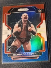 2022 Panini Prizm WWE Red White & Blue Prizm - #109 Rampage Brown