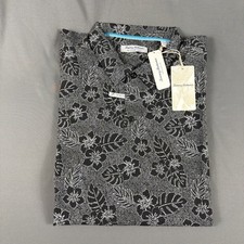 Tommy Bahama Golf Shirt Polo Aloha Geo Print 2XLT Black Polyester NWT MSRP 128
