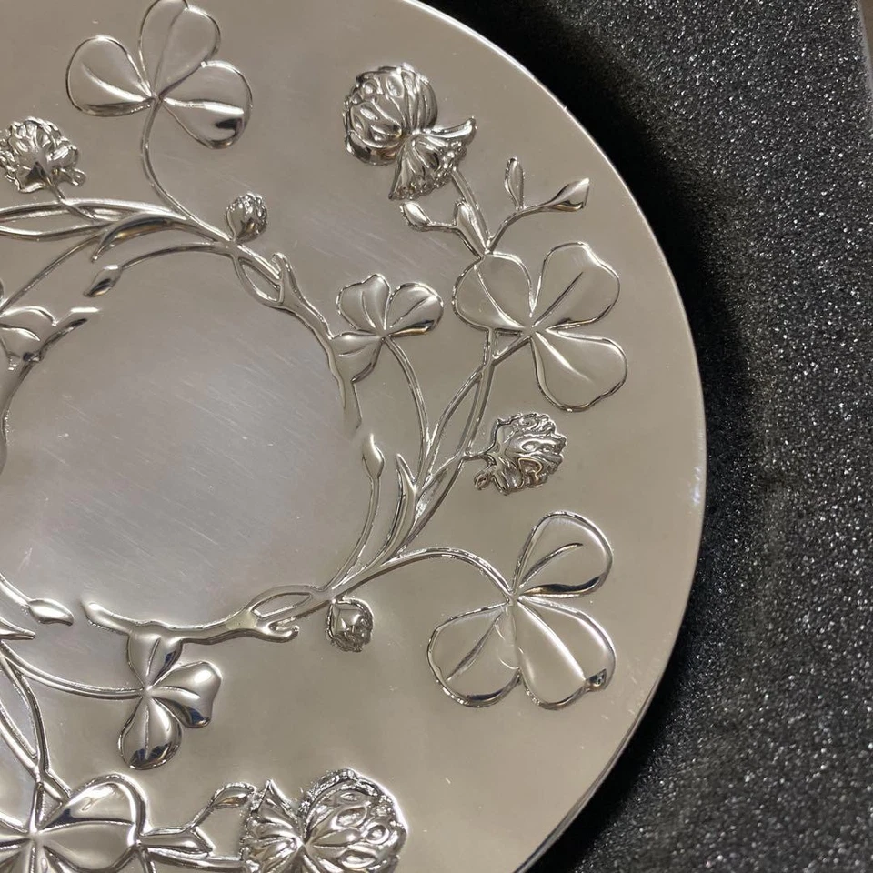 Tigela de trevo folheada a prata Christofle com design de quatro folhas prato francês - Imagem 3 de 4