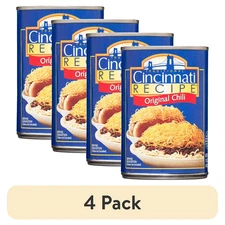 (4 Pack) Cincinnati Style Chili with Meat - 15 oz Cans, Ready to Heat, Authentic