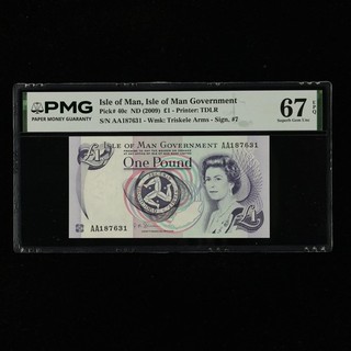 1983 Isle of Man Isle of Man Government 1 Pound Pick#40c PMG 67 EPQ UNC 01