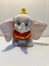 Disney Dumbo Plush 13  Stuffed Animal Toy Elephant Gray wearing red hat soft.