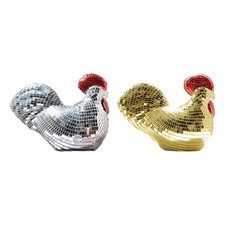 Figurine de Poulet Boule à Facettes, Sculpture, Décorative, Décoration