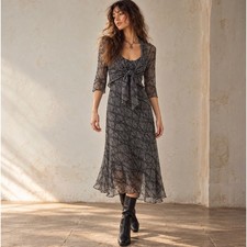 Vintage Y2K Silk Babydoll Slip Dress Sheer Chiffon Ethereal Set 4 Feminine Midi