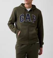 Adult Relaxed Gap Logo Zip Hoodie Color Black Moss Size L 6830501610003