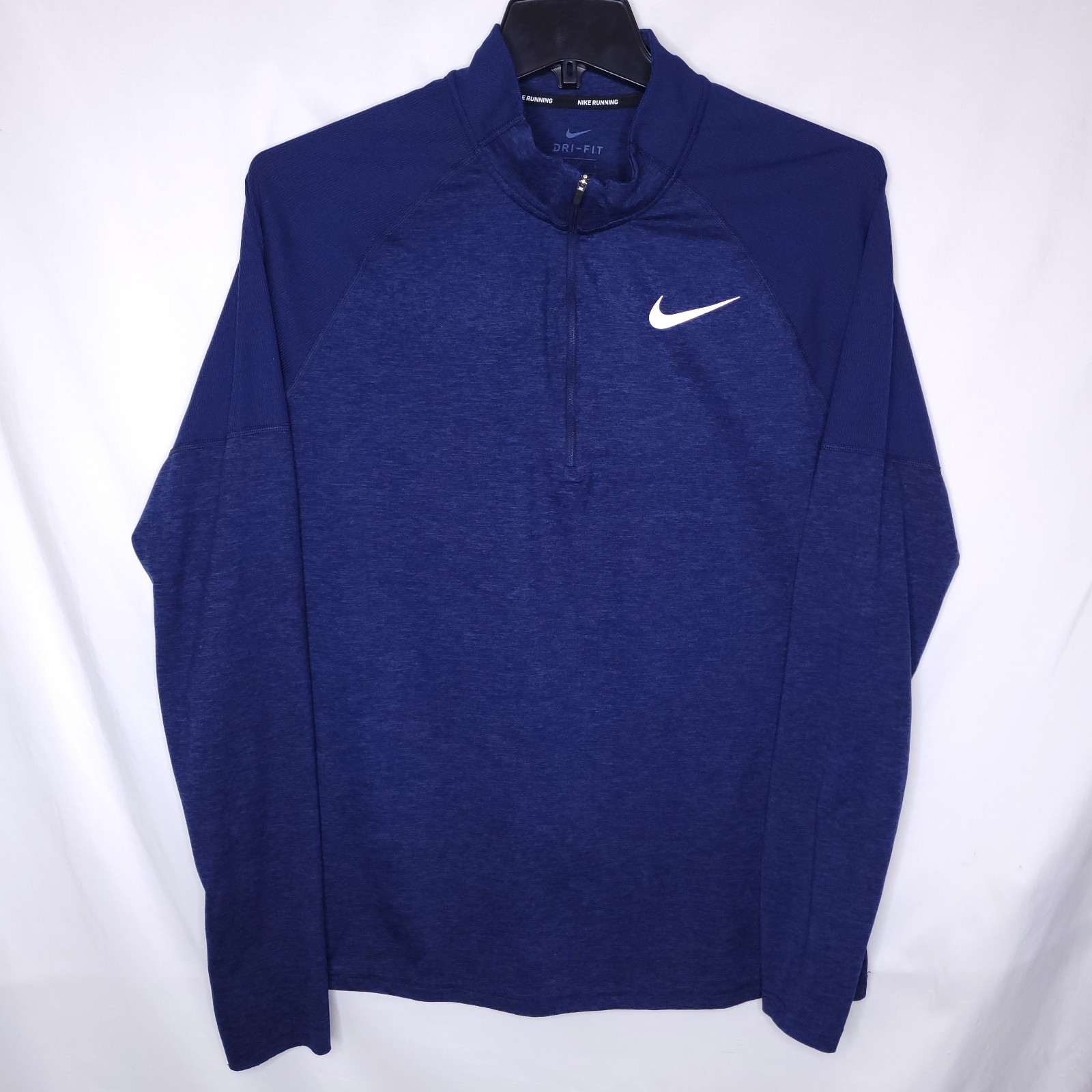 Nike Running Top Mens Large Blue Dri Fit 1/4 Zip