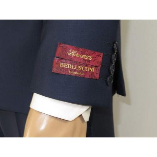Men Suit BERLUSCONI Turkey 100% Soft Italian Wool Super 180's #Ber28 Navy Blue - 第 22/24 張圖片