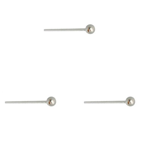 3 pendientes nariz palo recto de plata con bola pequeña 1,5mm, palo fino 0,6mm