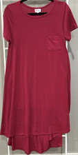 LuLaRoe Carly Magenta High Low Swing Dress Casual Minimalist Size S