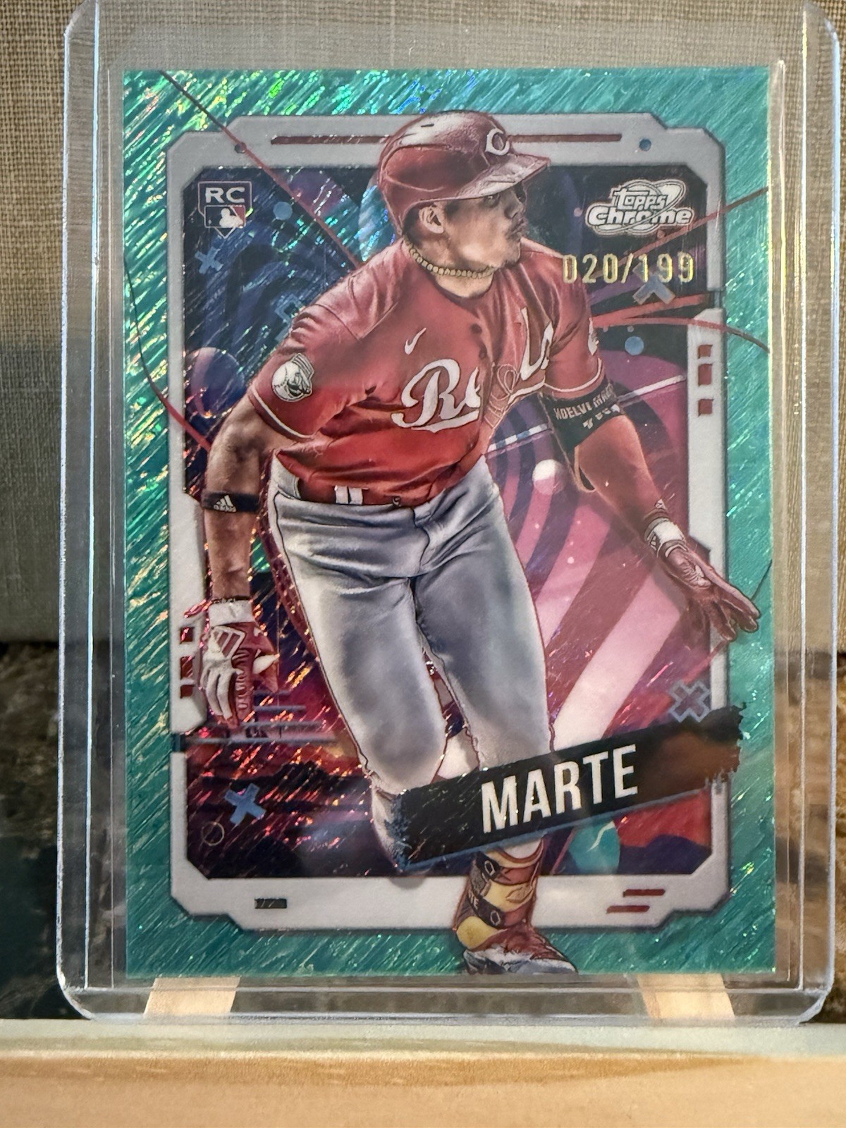 2024 Topps Cosmic Chrome - Noelvi Marte #16 Aqua Equinox Refractor /199 (RC)