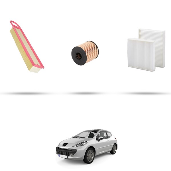 Hoffcar Wartungsset - 3 Filter FüR Peugeot 207 1.6 Vti 88KW Ab 2006-image