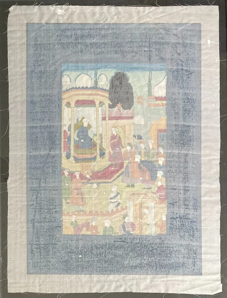 Miniature persane "La cour royale au Palais" - Photo 3/3