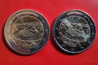 2 x 2 Euro Münzen Deutschland, Saarland 2025 A +F - Saarschleife - Bild 1 von 2