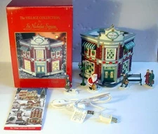 St Nicholas Square Christmas Village Bank New + Extras