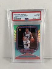 2020 Chronicles #241 Tyrese Haliburton Teal Marquee Basketball Card PSA 10