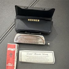HOHNER Chrometta 8 Chromatic Harmonica Silver Metal with Case