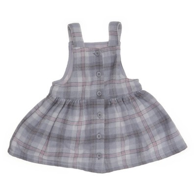 Baby C&A, Latzkleid, Größe: 68, Grau/Weiß/Mehrfarbig, Glencheck, Flanell #9C3