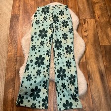 Urban Outfitters Pants Size Medium Retro Flare Bryan Flower Power Soft Green