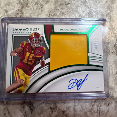 Panini 2022 Immaculate Collegiate Drake London USC Auto Patch PP18 03/13