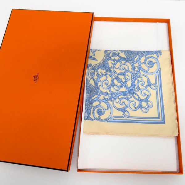 Hermes Gavroche Petit Carre 45 Silk Scarf LES TUILERIES Park Used