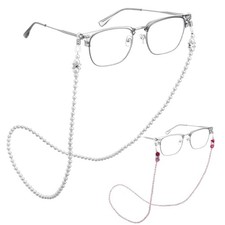 2 Pcs Pearl Eyeglass Glasses Chain for Women,Eyeglasses Strap Lanyard Stylish