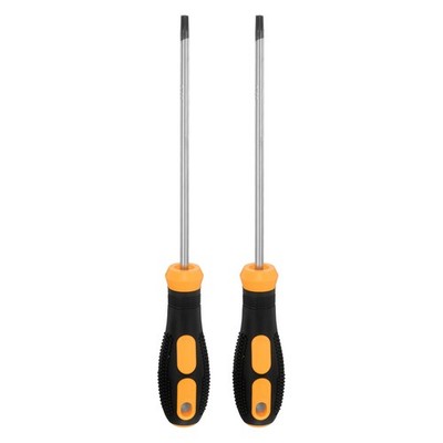 2Pcs Magnetic Torx Screwdriver T27 CR-V Steel Star Screw Driver Black-Yellow