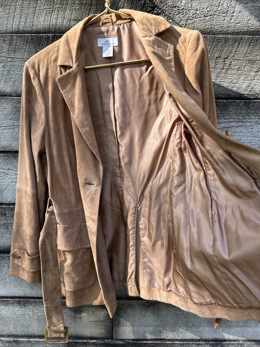 ジャケット・アウター brooks brothers 346 suede leather jacket Brooks Brothers 346 Genuine Leather Suede Trucker Biker Chore