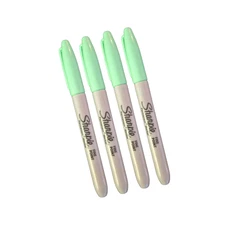 MINT Green Sharpie Markers Fine Point Permanent Marker Lot Of 4