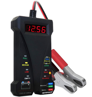 12V Digital Battery Tester Voltmeter LCD Alternator Charging Analyzer 8 LED 20V