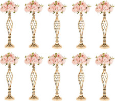 10Pcs Gold Metal Candle Holders for Wedding Centerpieces and Decor