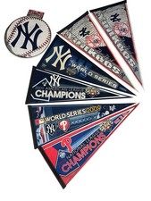 Vintage Lot 7 New York Yankees Baseball Pennant Flag Banner World Series Felt
