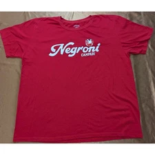 Campari Negroni Merch - Graphic T-Shirt Red Men’s 2XL 27.5x24 Cocktail Bar Tee
