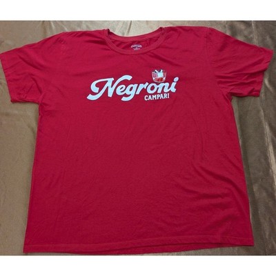 Campari Negroni Merch - Graphic T-Shirt Red Men s 2XL 27.5x24 Cocktail Bar Tee