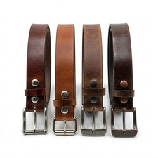 Men's Genuine Buffalo Leather Belt FULL GRAIN 1.5" Wide & THICK - American Made