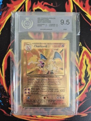 Pokemon Karte Glurak Charizard 4/102 Celebrations Gold Card Holo PGS 9,5 MINT+