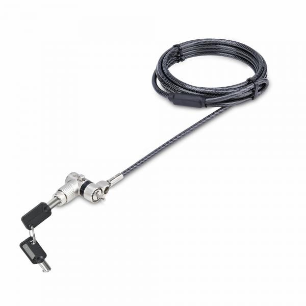 .Com cavo di sicurezza universale 3 in 1 per laptop da 2m, cavo antifurto resistente al taglio con chiave master, compatibile con noble wedge®/nano/k-slot - Immagine 2