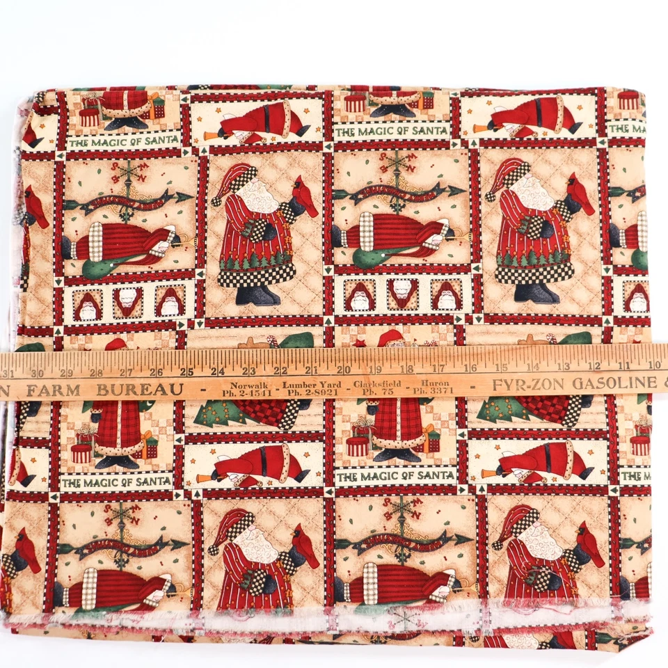 Debbie Mumm Christmas Quilting Fabric Mumms the Word Santas Blocks Cotton 16x44 - Image 3 of 3