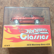 Hot Wheels Classics 1970 Ford Mustang Boss 429 Red Diecast w/ Case
