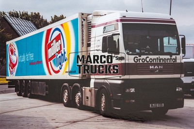 LKW Foto MAN F2000 Kühlsattelauflieger UK weiß GroContinental Grocott Whi #e1wt